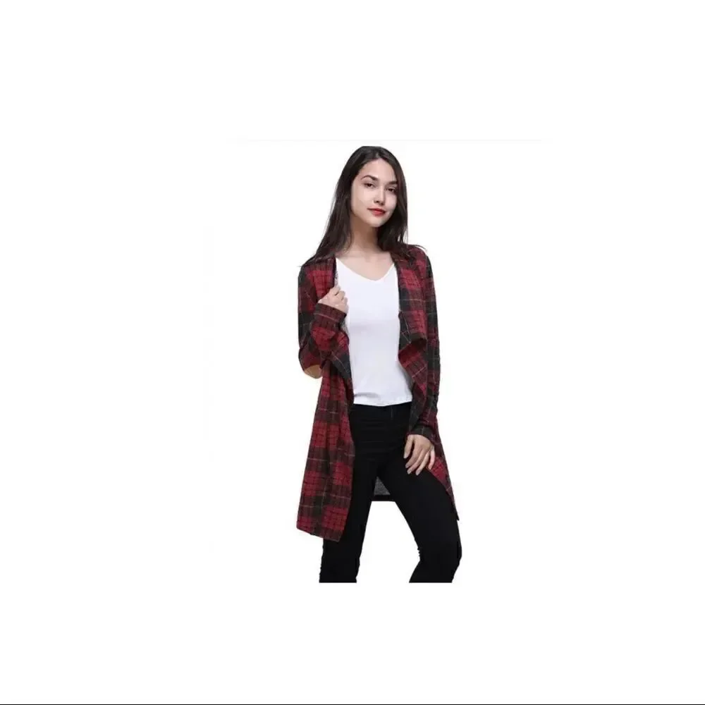 Plaid  Cardigan Sweater EUC